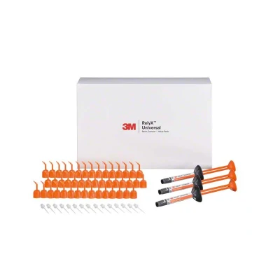 Abbildung von 3M RelyX Universal Resin Cement Value Pack A1 3 Spritzen à 3,4g, 45 Mikro Mischkanülen, 15 Elongation Tips