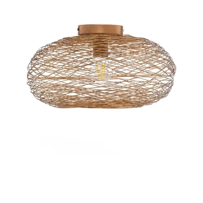 Abbildung von Lindby Deckenleuchte Kaviya, goldfarben, Ø 40 cm, Eisen, E27