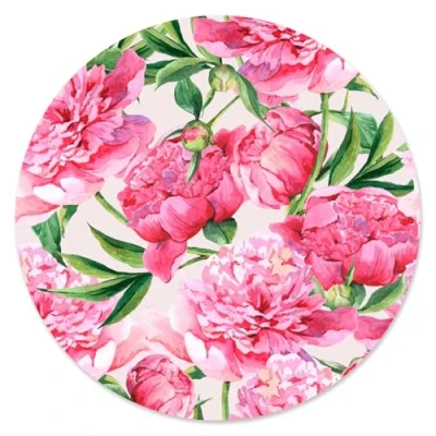 Abbildung von Mauspad Pfingstrose I rosa Ø 22 cm rund Mousepad in Standard Größe, rutschfest aquarell Vintage Blumen Motiv floral für Mädchen und Frauen dv_954