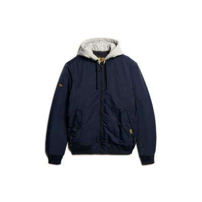 Abbildung von Superdry Military Hooded MA1 Bomberjacke, Herren, Größe: XL, Eclipse navy