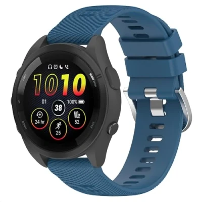 Abbildung von GIOPUEY Armband Kompatibel mit Garmin Forerunner 165, Weiches Silikon [Verschleißfest] [Atmungsaktiv] Ersatzarmband Black