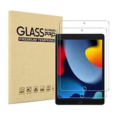 Abbildung von XZC [2 Stück] Schutzfolie für iPad 9. Generation/iPad 8. 7. Generation 10,2 Zoll Panzer Schutz Glas Folie Displayschutz (Modell 2021/2020/2019) (Displayschutzfolie)