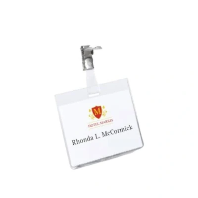Abbildung von Durable Namensschild mit Clip, 1 Packung à 5 Stück, farblos, 860319