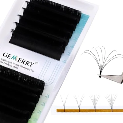 Abbildung von 15 20mm mix Wimpern Volumentechnik Easy Fan Lashes 3D 5D 8D 10D 0,05 d curl Selbstfächernd Volumen Lash Extensions von GEMERRY (0.05 20mm)