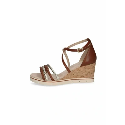 Abbildung von Caprice Keilsandalette, Damen, Größe: 39, Cognac gold Schuhe