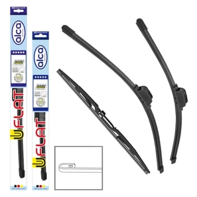 Abbildung von alca® Scheibenwischer Set mit Heckscheibenwischer passend für TOYOTA COROLLA Kombi, Schrägheck (02.2019 10.2024) U FLAT Flachbalkenwischer Front und Heckwischer