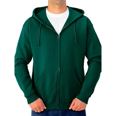 Abbildung von Jerzees Herren Fleece Full Zip Hooded Sweatshirt Kapuzenpullover, Durchgehender Reißverschluss, Waldgrün, XXX Large