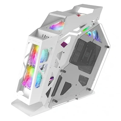 Abbildung von MarsGaming MC61 Weiß, PC Gehäuse Gaming Kompaktes Micro ATX, 4 x 12cm Lüfter, ARGB Chroma, Dual Tempered Glass Fenster, MC61W