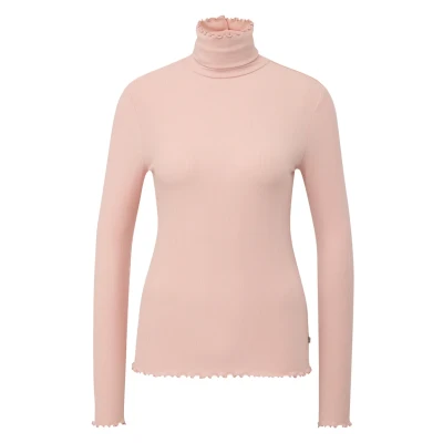 Abbildung von Q/S by s.Oliver Langarmshirt mit Stehkragen und Rippstruktur