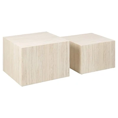 Abbildung von ACTONA GROUP Couchtisch &quot;Dice Couchtischsatz, Beistelltisch, Kaffeetisch, Sofatisch,&quot;, 2er Set, Mehreren Varianten erhältlich, B: 58/50 cm