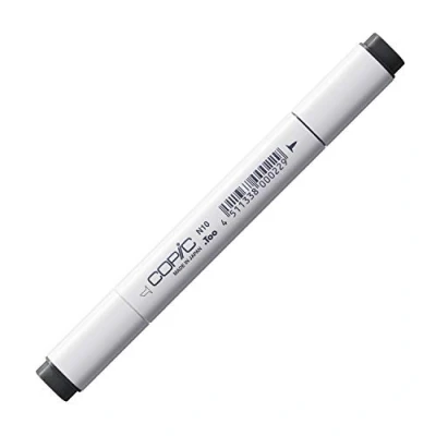 Abbildung von COPIC Classic Marker Typ N 10, neutral gray No. professioneller Layoutmarker, mit einer breiten und feinen Spitze