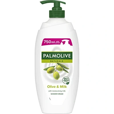 Abbildung von Palmolive Naturals Olive &amp; Milk Feuchtigkeitsspendende Duschcreme 750 ml, reichhaltiges samtiges Duschgel mit feuchtigkeitsspendender Milch, 1er Pack (1 x 1 Stück)