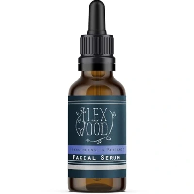 Abbildung von The Ilex Wood Weihrauch und Bergamotte Gesichtsserum 100% natürlich, vegan, feuchtigkeitsspendend für Herren Damen, tierversuchsfrei, Anti Aging, handgefertigt in Großbritannien 20 ml