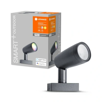 Abbildung von LEDVANCE Smarte LED Gartenleuchte mit WIFI Technologie, Erweiterungspaket 1 SPOT Strahler für Außen, RGB Farben änderbar, Kompatibel Google und Alexa Voice Control, SMART+ GARDEN