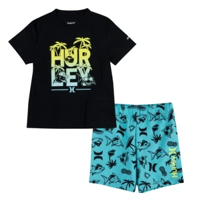 Abbildung von Hurley Jungen Hrlb Shark Paradise Set Board Shorts, grün (Aurora Green), 18 Meses