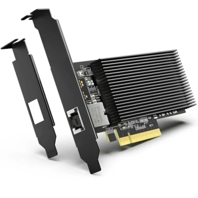 Abbildung von 10G PCI E Netzwerkkarte mit 10Gbps Einzeln RJ45 Ports, Intel X540 T1 Controller, VIMIN 10Gb Ethernet Adapter Karte Kompatibel Express X8, X16, Unterstützt Windows/Windows Server/Linux/VMware