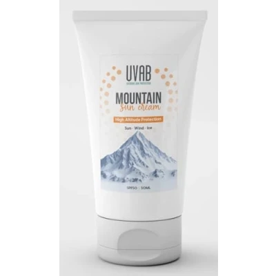 Abbildung von UVAB LSF50+ 50 ml Mountain Sport Sonnencreme für das Gesicht. Schweißresistenter Sonnenschutz mit Feuchtigkeitsfaktor 50+ hohen Schutz von Gesicht und Hals.