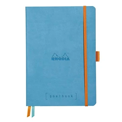 Abbildung von Rhodia 117576C Notizheft Goalbook (DIN A5, 14.8 x 21 cm, Dot, praktisch und trendige, mit weichem Deckel, 90g weißes Papier, 120 Blatt) 1 Stück, Türkis