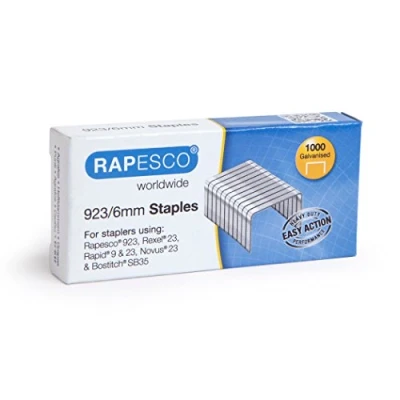 Abbildung von Rapesco 1235 923/6 mm, Typ 23 verzinkte Heftklammern, 1000 Stück