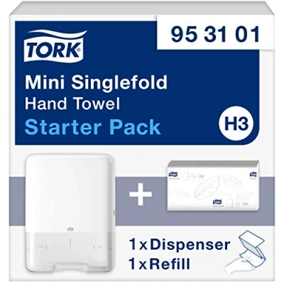 Abbildung von TORK Papierhandtuchspender Set Elevation H3 Classic Mini 300 Tücher weiß