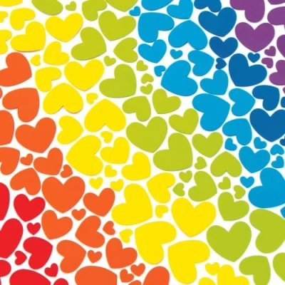 Abbildung von Baker Ross AX686 Regenbogen Herz Filzsticker 250 Stück, ideal für Kinder zum Basteln und dekorierenOb in der Schule oder Zuhause Collagen Kartenherstellung, Bastelmaterial Schultüten