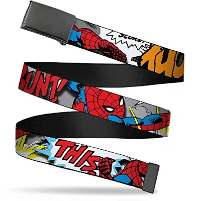 Abbildung von Buckle Down Jungen Web Belt Spider Man 1.25&quot; Gürtel, Mehrfarbig, Breit 42 hosengröße