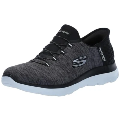 Abbildung von Skechers Damen Hands Free Slip Ins Summits Dazzling Haze Sneaker, schwarz/weiß, 43 EU Weit