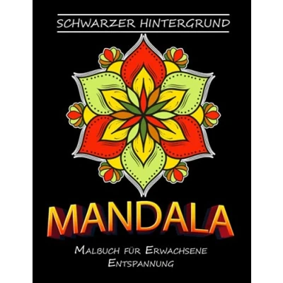 Abbildung von Mandala Malbuch für Erwachsene Entspannung schwarzer Hintergrund: mit wunderschönem Mandalas Design