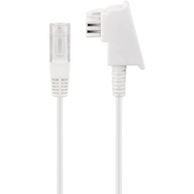 Abbildung von goobay 60666 Routerkabel, Telefonkabel, Anschlusskabel für DSL/ADSL/VDSL, TAE F Stecker auf RJ45 (8P2C), weiß, 2 Meter