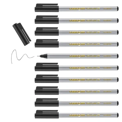 Abbildung von edding 89 Fineliner schwarz 10 Stifte extrafeine Rundspitze 0,3 mm dünner Faserschreiber für feines und präzises Schreiben, Unterstreichen, Zeichnen Büro, Schule Zuhause