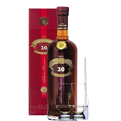 Abbildung von Ron Centenario 20 Jahre Fundacion Costa Rica 0,7 Liter + 2 Glencairn Gläser Einwegpipette 1 Stück