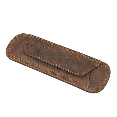 Abbildung von STILORD Schulterpolster Leder mit Druckknöpfen für Schultergurt Gurtpolster Gurtschutz gepolstert Polster Umhängetasche Echtleder Vintage, Farbe:mittel braun