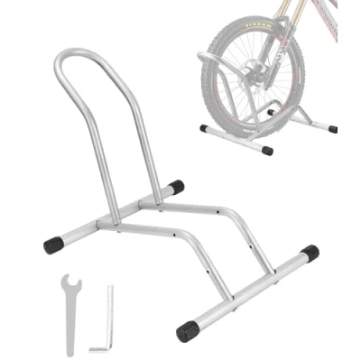 Abbildung von Fahrradständer Boden, Freistehender 16 bis 29 Zoll, Fahrradhalter, Fahrrad montageständer, Bike Ständer, Abstellständer, für Mountainbike Rennrad Silbrig