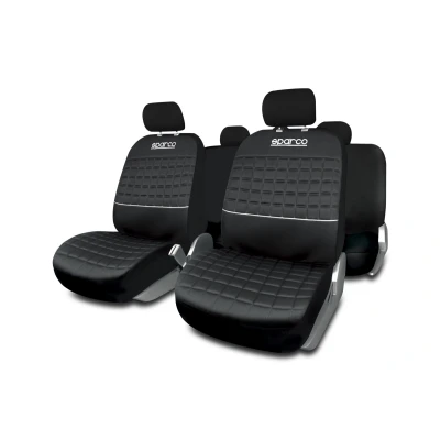 Abbildung von SPARCO LAZIO SPC1042SV Sitzschonbezug schwarz/grau Polyester vorne und hinten