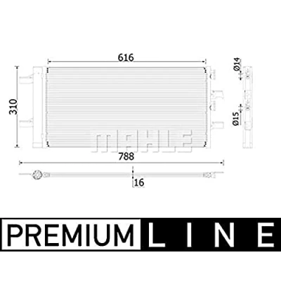 Abbildung von MAHLE ORIGINAL AC 891 000P Klimakondensator mit Trockner 14 15 616 BMW: X1