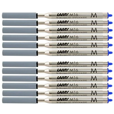 Abbildung von LAMY M 16 Kugelschreiber Großraummine aus Metall, dokumentenecht, Strichbreite: (blau, 12er Pack)
