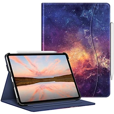 Abbildung von FINTIE Schutzhülle kompatibel mit iPad Pro 11 Zoll (2022/2021/2020/2018, 4. / 3. 2. 1. Generation) Multi Winkel Folio Hülle Stifthalter und Tasche, automatische Wake/Sleep, Galaxy
