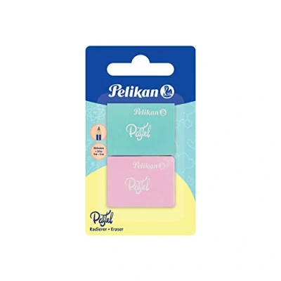 Abbildung von Pelikan 818100 Radierer Pastell, 2 Stück (sortiert, keine Farbauswahl möglich!)