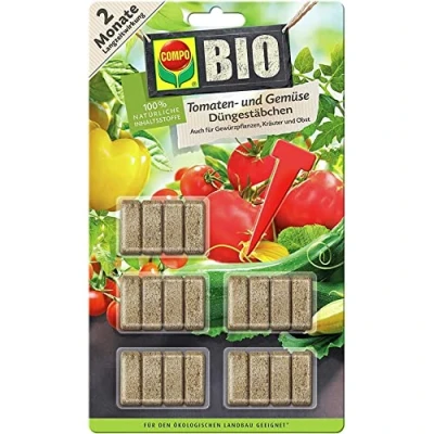Abbildung von Compo Bio Tomaten und Gemüse Düngestäbchen 2 Monate Langzeitwirkung, 60 Stück