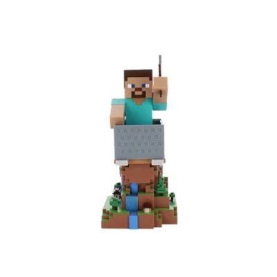 Abbildung von Cable Guys Minecraft Steve Gaming Zubehörhalter &amp; Handyhalterung für die meisten Controller (Xbox, Play Station, Nintendo Switch) und Handys