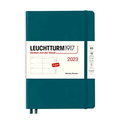 Abbildung von LEUCHTTURM1917 365947 Wochenkalender Medium (A5) 2023, 12 Monate, Pacific Green, Englisch
