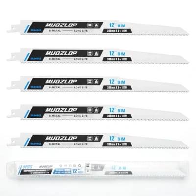 Abbildung von MUOZLOP 5 Pack 12 inch Säbelsägeblätter Set，8+10TPI Sägeblätter für Säbelsäge，für Holz/Metall (5, 8+10TPI 300mm)