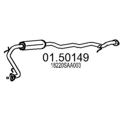 Abbildung von MTS 01.50149 Mittelschalldämpfer 1630 HONDA: Jazz 2 Schrägheck