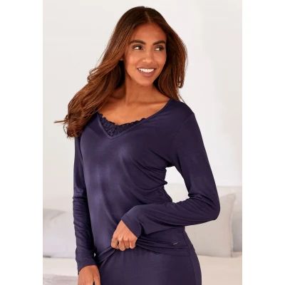 Abbildung von Lascana Nachtwäsche Shirt, Damen, Größe: 32/34, Nachtblau