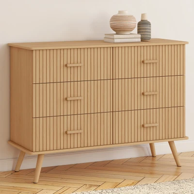 Abbildung von Commode 6 tiroirs JULIETTE 110 cm effet lattes IDMarket