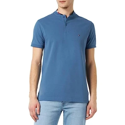 Abbildung von Tommy Hilfiger Herren Poloshirt Kurzarm Slim Fit, Blau (Blue Coast), S