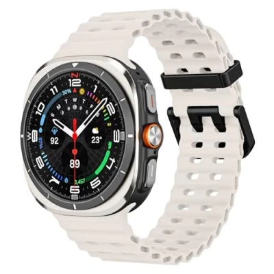 Abbildung von MoKo Sport Armband Kompatibel mit Samsung Galaxy Watch Ultra 47mm 2024 Herren Damen, Atmungsaktives Weiches Silikon Wasserdichtes Zubehör für Band, Sternenlicht