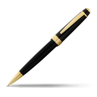 Abbildung von Cross Bailey Light Kugelschreiber (Strichstärke F, Schreibfarbe: schwarz, inkl. Geschenkverpackung) Schwarz Lack mit goldfarbenen Beschlägen