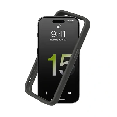 Abbildung von RhinoShield Bumper Case kompatibel mit [iPhone 15 Pro] CrashGuard Stoßdämpfende Schutzhülle im schlanken Design 3.5 Meter Fallschutz Graphite