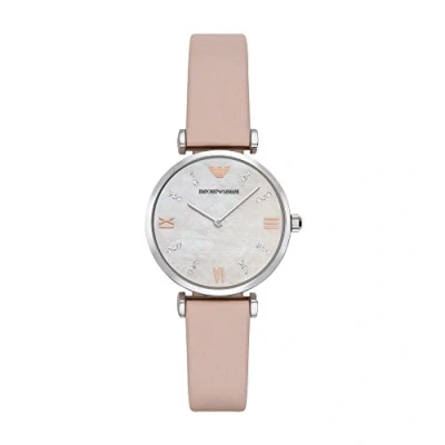 Abbildung von Emporio Armani Uhr für Damen , Zweizeiger Uhrwerk, 32mm na Edelstahlgehäuse mit Lederarmband, AR8039